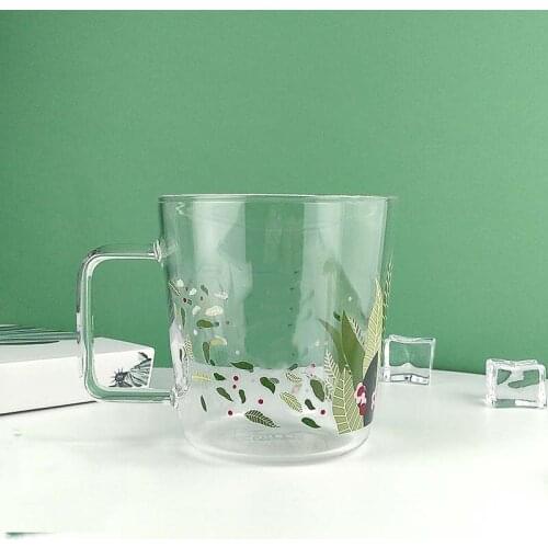 New Star Papa Cup Thailand Celebration Green Hand Handle Capacity Coffee Glass Desktop Water Cup