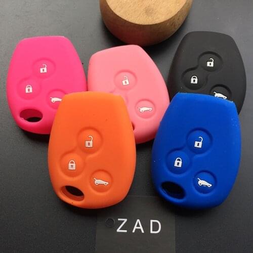 ZAD Silicone rubber car Key Cover Fob Remote Case Shell set For Renault Clio Kangoo Megane Master MODUS ESPACE3 button key cover