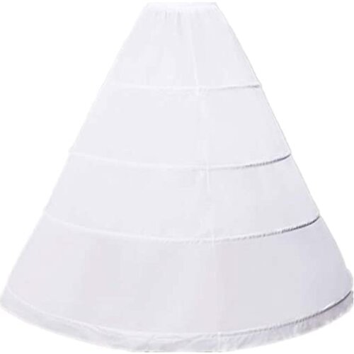 Sensual Looking Fancy Clingy Womens 4-Hoop A-Line Floor Length Wedding Ball Gown Petticoat Underskirt Crinoline