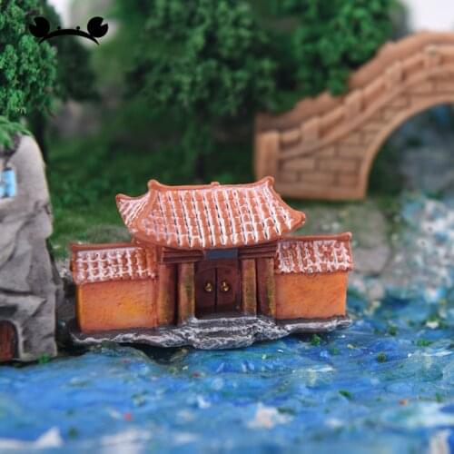DIY Ancient House Archway Micro Landscape Old City Gate Resin Ornaments Crafts Fairy Garden Bonsai Home Decoration