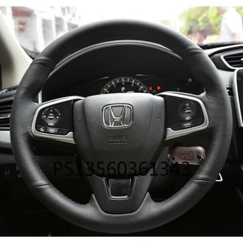 For Honda City Civic XR-V Criteria Fit Vezel Accord CR-V hand-sewn steering wheel cover leather suede carbon fiber grip cover