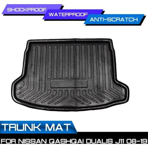 For Nissan Qashqai Dualis J11 2008-2019 Rear Cargo Boot Liner Trunk Floor Mat Tray Carpet Mats Mud Kick Car Accessories