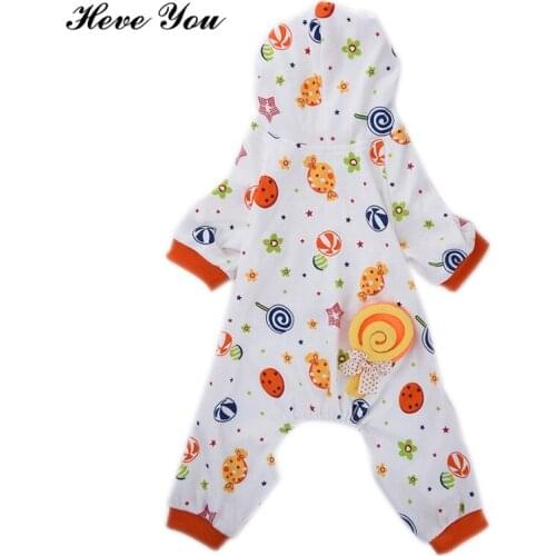 Heve You Winter Jumpsuits Cotton Dog Clothing Knitted Hooded Pajamas Four Pet Clothes Homewear Pajamas Cat Puppy Dog Costume