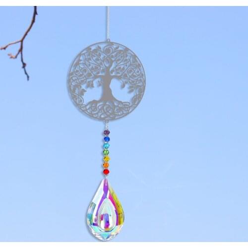 Crystal Pendant Flower Colorful Beads Hanging Drop Chandelier Curtain Decor Garden Window Wedding Chandelier DIY Decorations