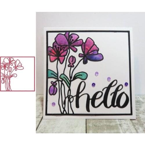 Metal Cutting Dies Frame Background Poppy Frame Stencils for DIY Scrapbooking Album Stamp Card Embossing New 2019 Die Cut