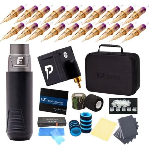 EZ P4 Mini Permanent Makeup Rotary Tattoo Machine Pen Eyeliner Cartridge Tattoo Needles Tattoo Kits for Tattooing& Microblading