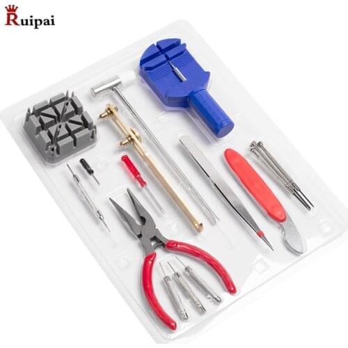 RUIPAI 16pcs Watch Repair Tool Kit Band Strap Remover Back Opener Screwdriver