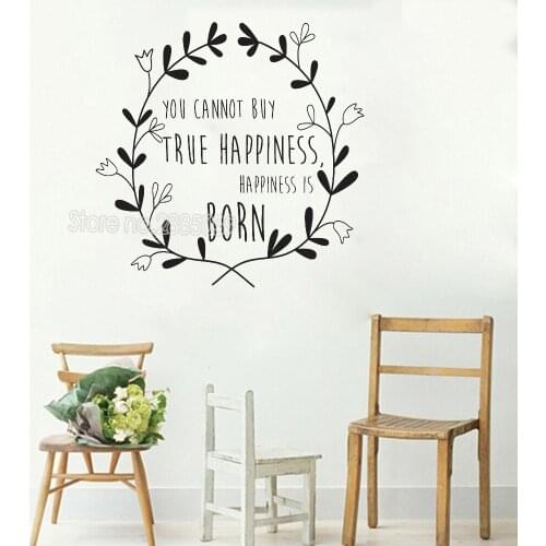 Wall Decal Inspiring Quote You Cannot Buy True Happiness Vinyl Mural Home Decor Sofa Background Wall Decorative Stickers LC198