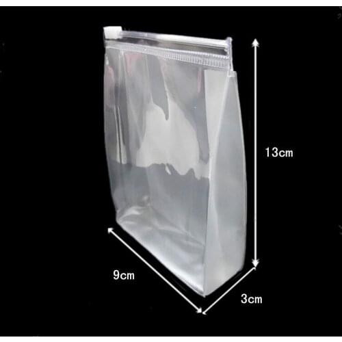 9*4*13cm New Clear Transparent Plastic PVC Bags Travel Makeup Cosmetic Bag Toiletry Zip Pouch 100pcs/lot