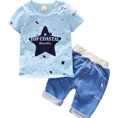 Baby Boys Clothes Summer Toddler Baby Boys Short Sleeve Letter Print T-Shirt Tops+Shorts Casual Outfits Sets Chidlren Clothes f