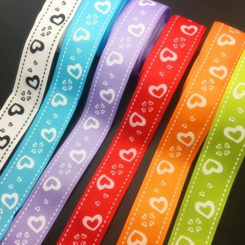 Wholesale 5 Yards 1Inch 25mm Wide LOVE Printed Grosgrain Ribbon Hair Bow/Christmas/wedding DIY Sewing Craft