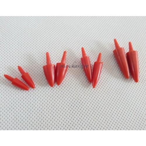 200pcs/lot 20x5/25x6/25x8/30x8mm red color plastic toy nose (without washer) for diy doll materials-- size option