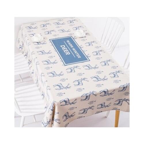 Thickened deer rectangular table cloth dining room desk dinner cloth cover towel round tablecloth linen cotton home antependium