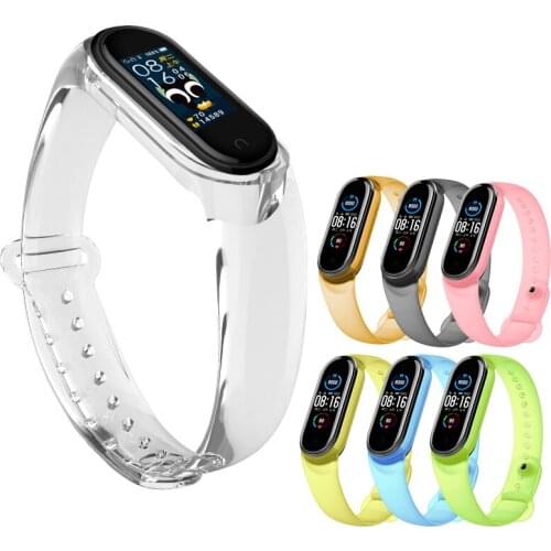For Xiaomi Mi Band 3 4 5 Strap Transparent Silicone Wrist Straps for Miband 5 6 Smart Sports Fitness Wrist Bracelet Replacement