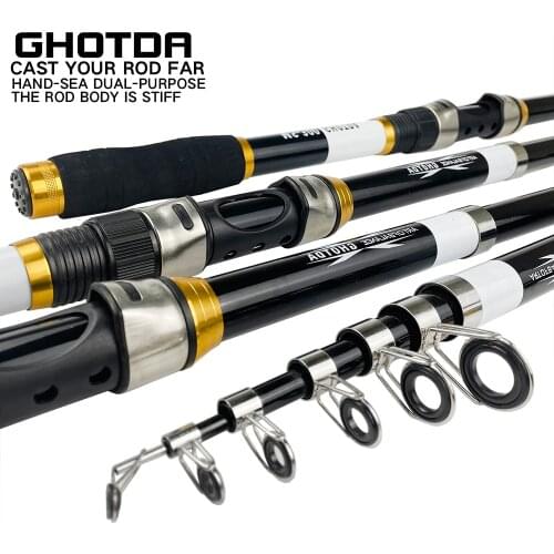 Fishing Rod 2.1-3.6m Or Carbon Telescopic Rod Combo Travel Spinning Rod And Reel Set DC1000-5000