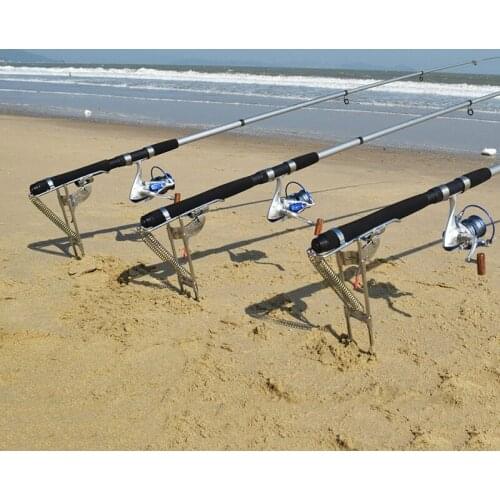 Stainless Steel Fishing Rod Tackle Metal Holder Adjustable Pole Handle Support Stand Bracket Fish Rod Accessories