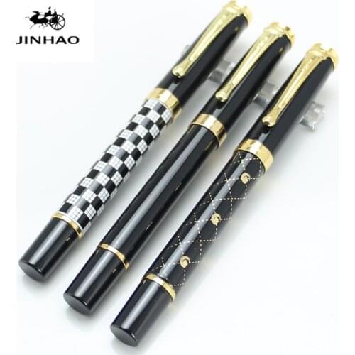 JINHAO 500 Rollerball Pen 7 Colors Black/White/Grey/Red Color Pen Gold Clip Material Escolar ink Pens 13.6*1.8cm New Arrival