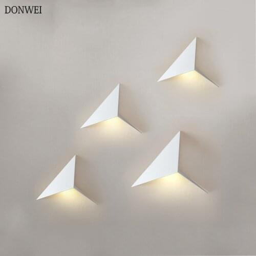 Modern Minimalist Triangle shape 3W LED Wall Lamps Nordic style Indoor Living Room Bedroom Aisle Wall Lights AC85-265V