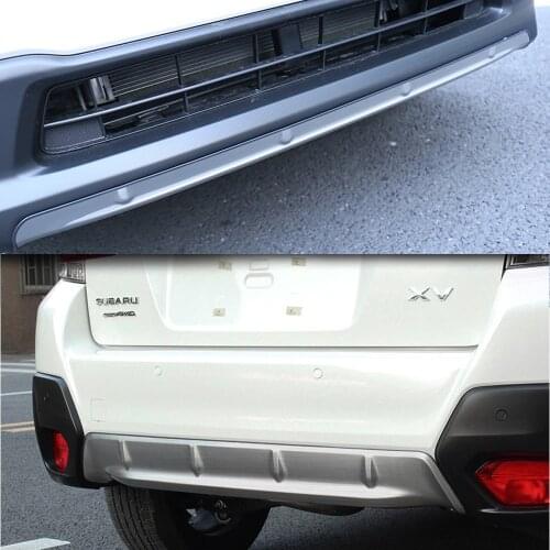 Car Styling For Subaru XV GT3 GT7 2017 2018 2019 Stainless Steel Front & Rear Bumper Skid Protector Guard Plate Cover Trims 2pcs