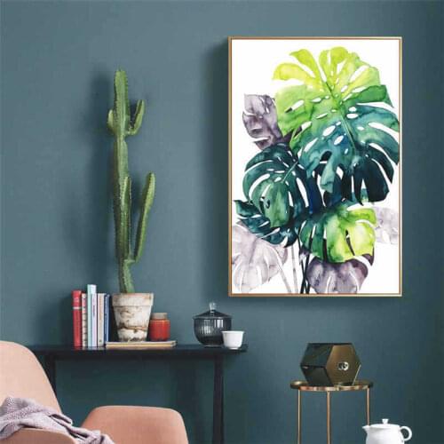 Tropical green plant turtle leaf plant decoration painting core living room decoration painting core modern Nordic minimalist