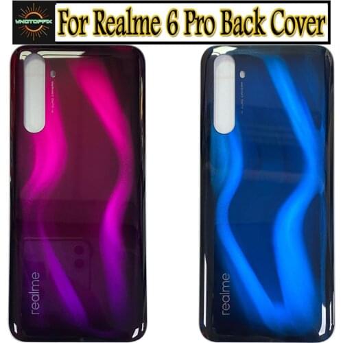 Battery Back Cover for OPPO Realme 6 Pro Battery Cover Rear Housing Door Glass Case Replacement For Realme 6 Pro battery cover