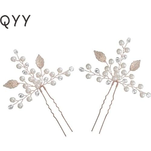 2pcs/lot Classic Rhinestone Pearls Handmade Hairpins Wedding Hair Jewelry Accessories Women Headpieces Bridal Hair Clips