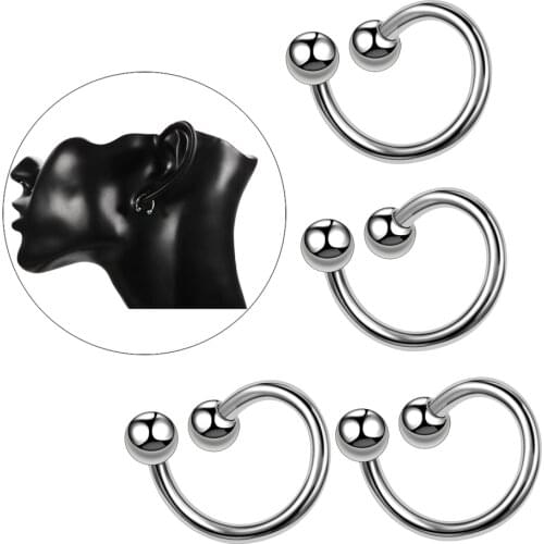 1PC G23 Titanium Eyebrow Rings S Shape Nose Lip Rings Twist Spiral Ear Cartilage Tragus Piercing For Navel Rings Fashion Jewelry