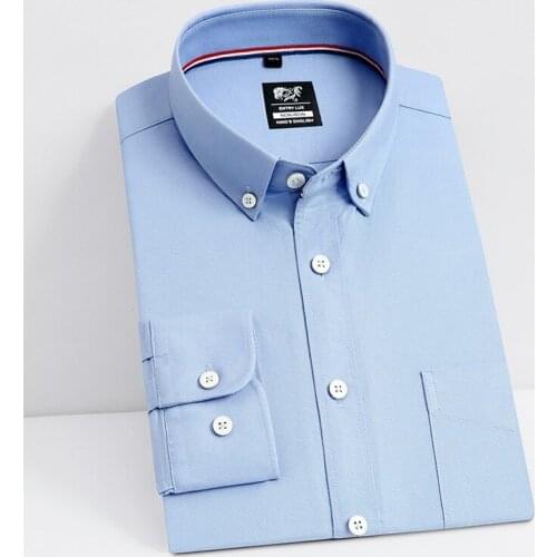 100% Cotton Oxford Spinning Slim Fit Shirt Men Plaid Shirt Mens Fashion Trends Leisure Cotton Sanded Longsleeve Shirt for Men
