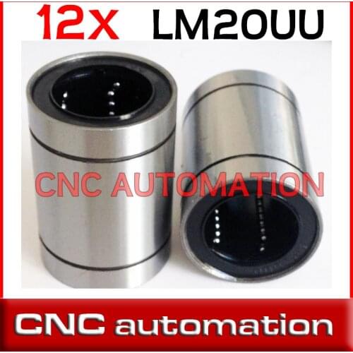 12pcs LM20UU 20mm Linear Bushing CNC Linear Bearings