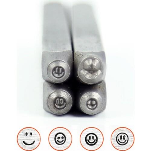 3/4mm Smile face pattern Metal Jewelry steel stamp