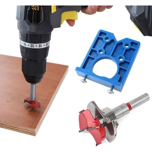 35mm Concealed Hinge Drill Jig Forstner Drill Bit Hole Cutter for Cabinet Hinges Mounting Plates Wood Hole Woodworking Tool