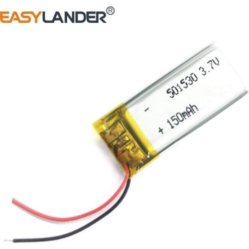 501530 3.7V 150mAh Rechargeable Li-Polymer Li-ion Battery For pen MP3 MP4 DVR tools speaker toys bluetooth heads 051530