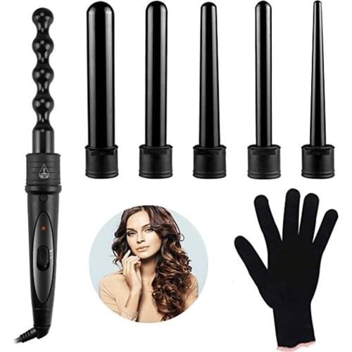6 in 1 Hair Curler Interchangeable Hair Curling Iron Looper Hair Waver