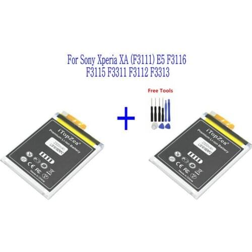 ITopZea 2x LIS1618ERPC 2300mAh Battery for Sony Xperia E5 XA XA1 G3121 G3123 G3125 G3112 G3116 F3111 F3112 F3113 F3115 + Tools