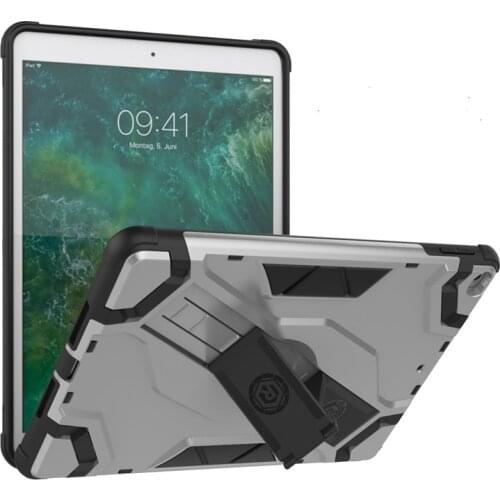 Armor Shockproof For Apple iPad 9.7 2017 2018 A1893 A1954 A1822 A1823 Case Silicone TPU + PC Holder Tablet Case + PenFilm