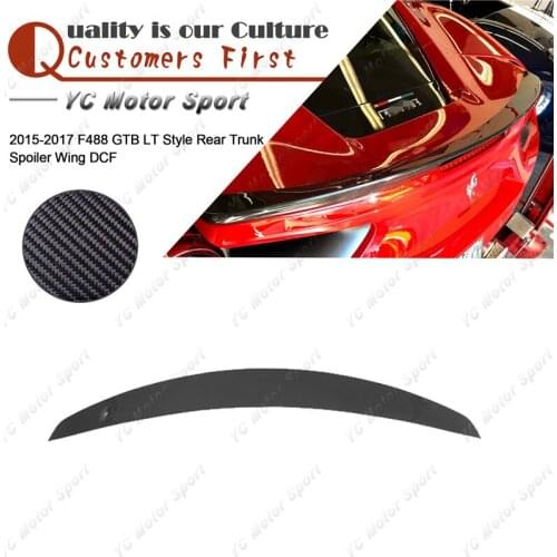Car Accessories Dry Carbon Fiber LT YC Design Style Trunk Wing Fit For 2015-2017 F488 GTB Rear Spoiler Wing