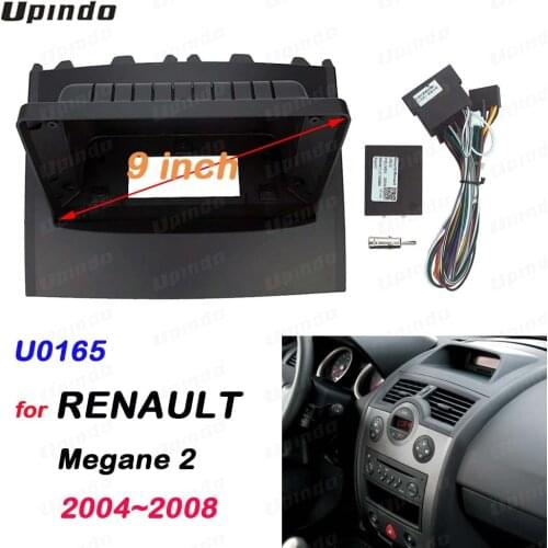 2Din 9 Inch Car Radio Fascia Panel Frame for RENAULT Megane2 2004~2008 Installation DVD GPS Mp5 Plastic Dash Mount Kit