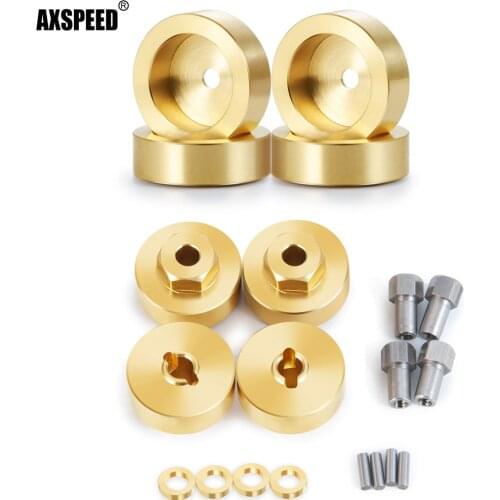 AXSPEED Brass Counterweight Wheel Hub Combiner Set Balance Weight for 1/24 Axial SCX24 AXI90081 AXI00001 AXI00002 RC Crawler Car