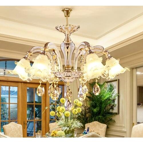 European K9 Crystal Chandeliers 15 Lamps Down Modern Luxury Crystal Chandelier Lights Fixture 3 White Color Dimmable Dia100cm