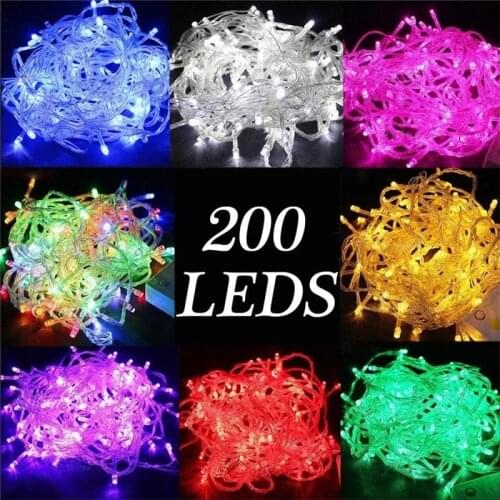 String Light 200LED 20M Christmas/Wedding/Party Decoration Lights garland AC 110V 220V outdoor Waterproof led lamp 9 Colors led