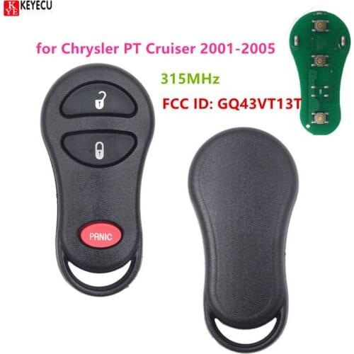 Keyecu New Replacement Remote Car Key keyless Fob Fit for Chrysler PT Cruiser 2001-2005 FCC ID: GQ43VT13T