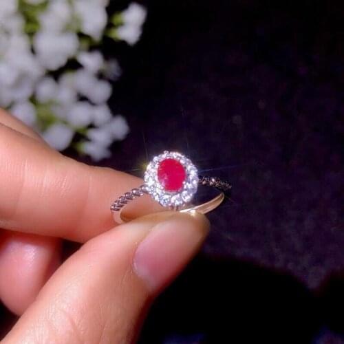 Classic ring, natural ruby ring, 925 Sterling silver, simple and delicate, ladys ring