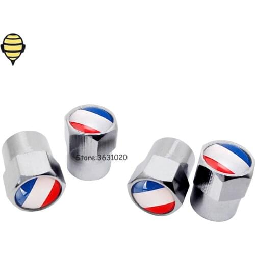 Wheels Tire Valve Stem Caps Rim Sticker For French Flag For Bentley Alpina Holden Jaguar Lincoln MINI Cooper KIA Subaru Peugeot