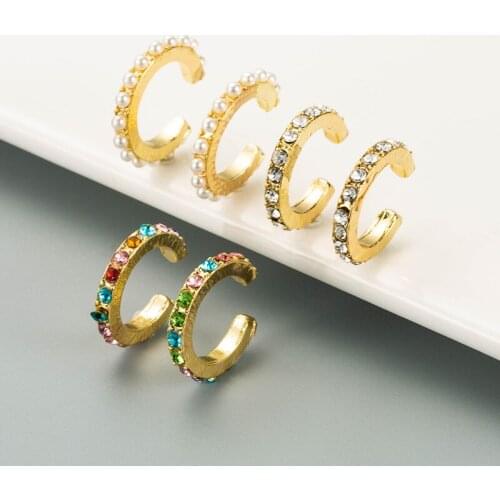2pcs Fashion Gold Clip Earrings Men Non-Piercing Ear Clip Earrings For Women Simple Fake Cartilage Ear Cuff Jewelry Accessories