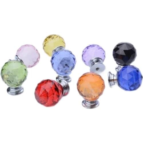 30mm Round K9 Crystal Handles Cabinet Door Drawer Glass Handle Wardrobe Pulls and furniture knob Handles and pulls for cabinets