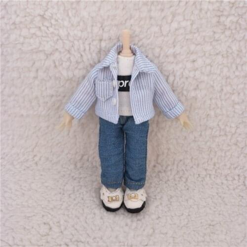 Ob11 doll clothes doll shirt 1 / 12bjd doll clothes GSC elemental molly doll clothes long sleeve shirt and doll accessories