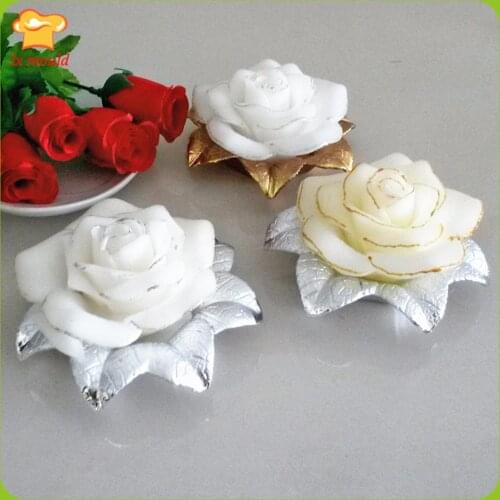 LXYY stereoscopic large rose mold candle molds soap mold birthday holiday wedding Valentine candles tool