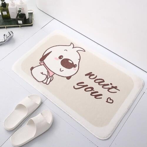 Cartoon Cute Bathroom Door Entrance Mat Cartoon Animal Bath Rug Bathroom Non-Slip Mat Entrance Door Absorbent Door Mat