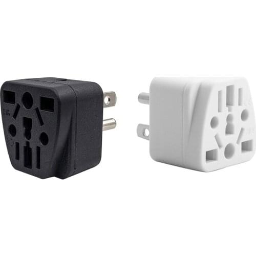 US Travel Plug Adapter EU/UK/AU/In/CN/JP/Asia/Italy/Brazil to USA (Type B), 3 Prong USA Plug, Charger Converter
