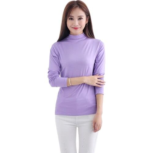 New winter high collar stitching joker sexy female gauze render unlined upper garment shirt